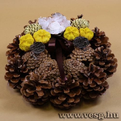 Tobozkoszor� 15cm /Citroms�rga/