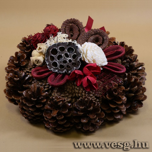 Tobozkoszor� 20cm /K�z�pd�sz�t�s,S�rga/